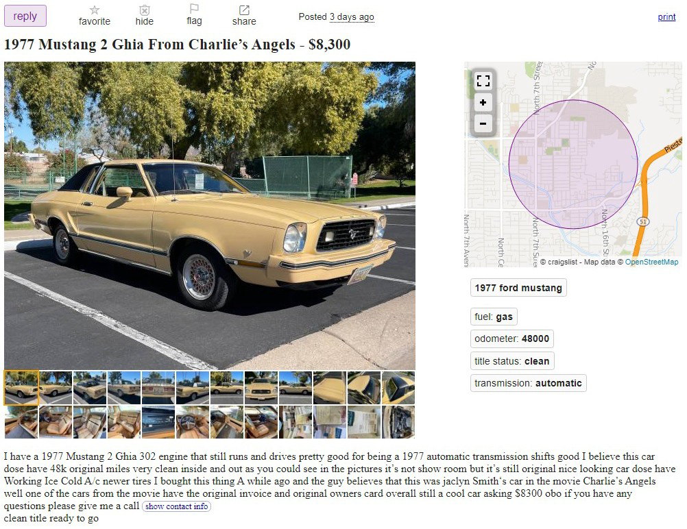 Charlies Angels Car Ford Mustang Ii Ghia Barn Finds