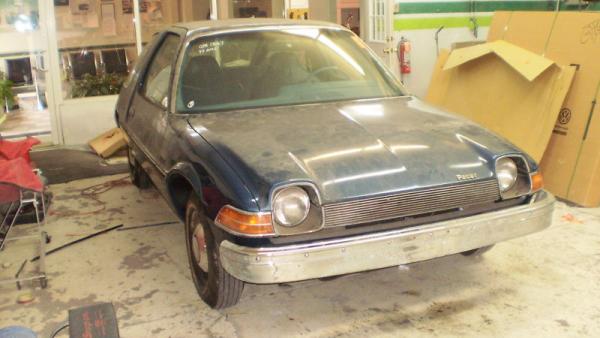 1977 Amc Pacer Front Corner Before Being Cleaned