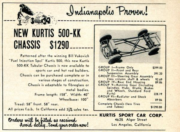 Kurtis Kraft 500 Kk Chassis Ad