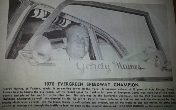 Gordy Haines in 1970