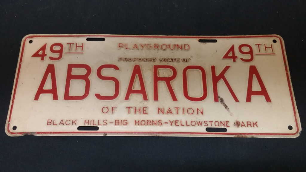 Rare Absaroka License Plate