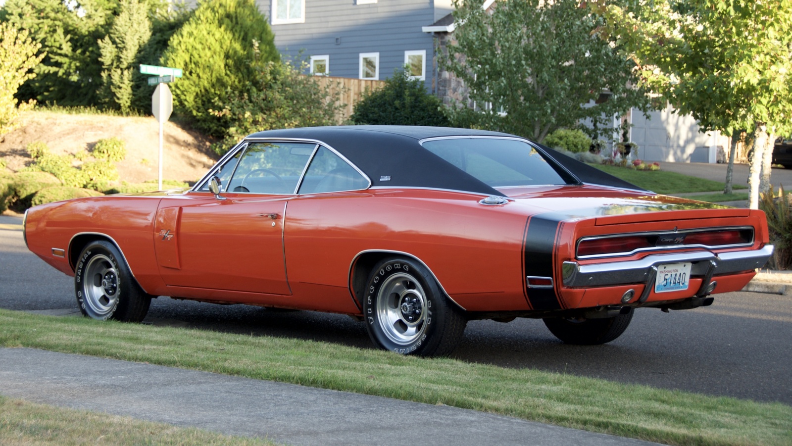 thumbnail image 2 of 1970 Dodge Charger R/T Bumble Bee Rear Stripe Kit, Flat Matte Black Decal 2 of 3