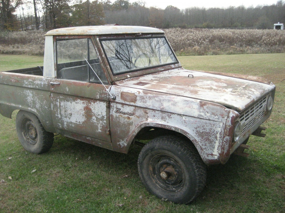 Solid Underneath 1966 Ford Bronco U14 Half Cab Barn Finds