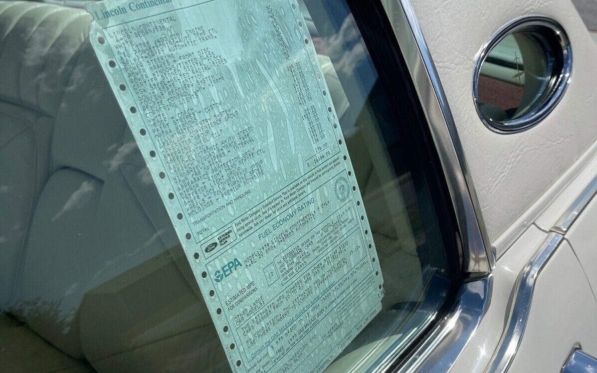 1979 Lincoln window sticker Barn Finds