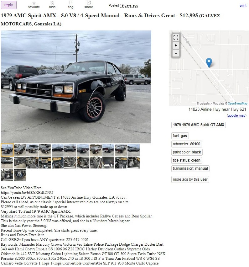 010322 1979 AMC Spirit AMX ad Barn Finds