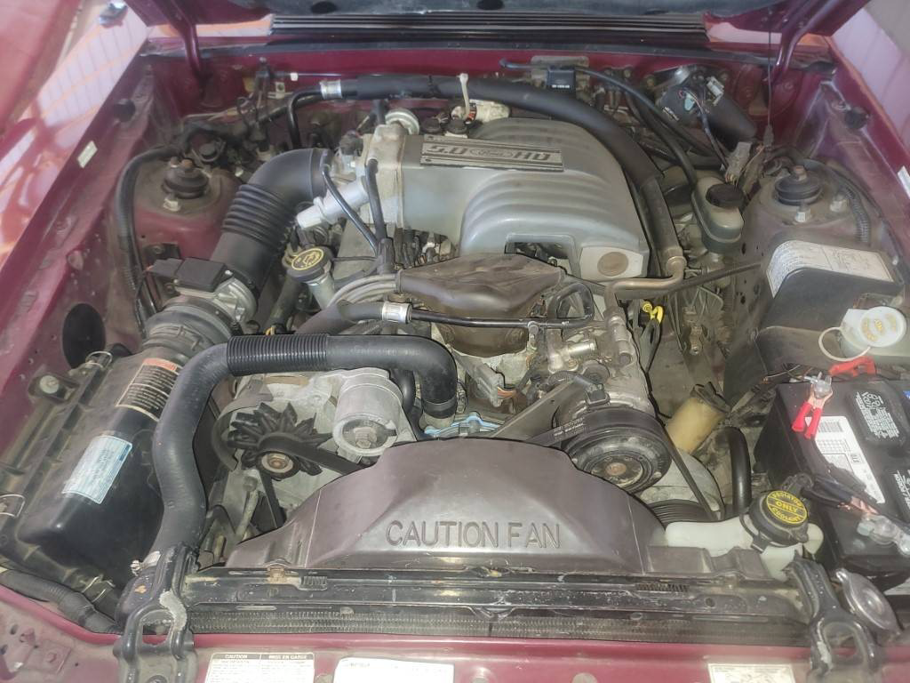 maroon mustang engine | Barn Finds