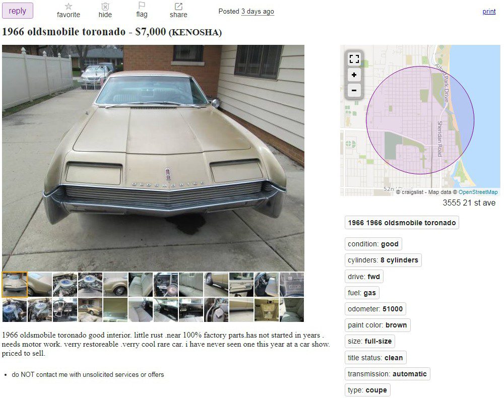Not Started In Years: 1966 Oldsmobile Toronado | Barn Finds